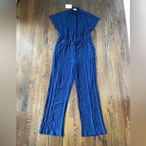 *NWT* REISS Women’s 8 Dark Navy Blue Dolman Sleeved Tie-Waist Pocketed Jumpsuit